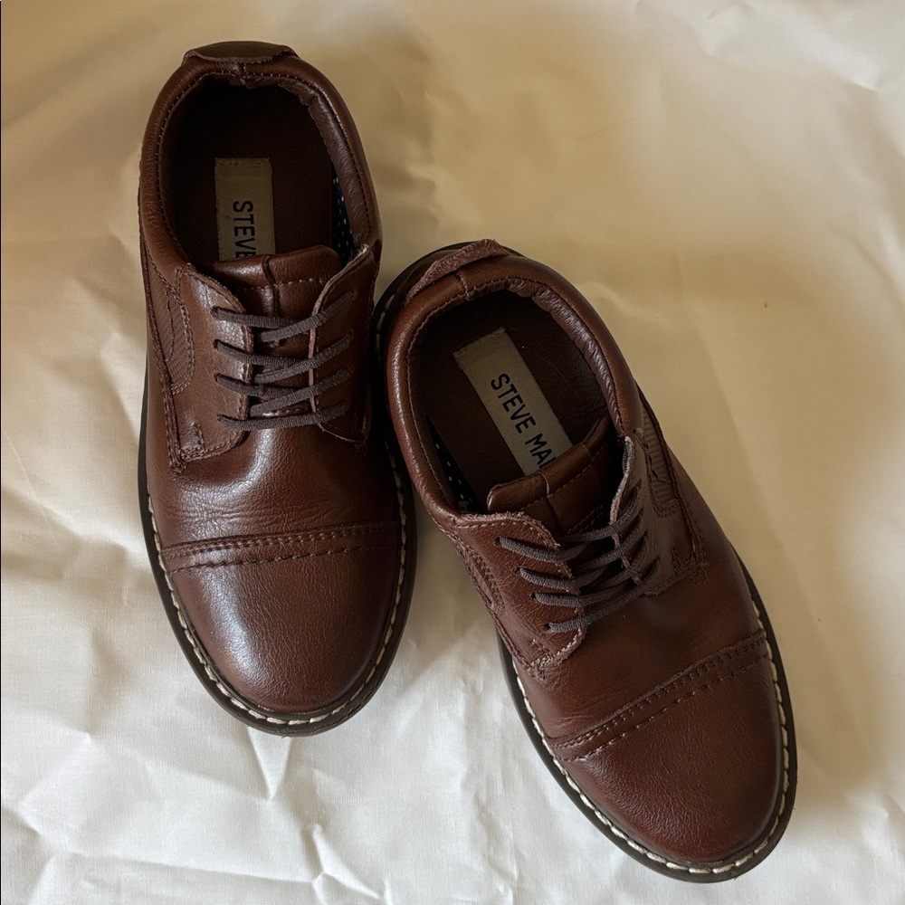 Steve Madden Brown Leather Shoes little boys size 10
